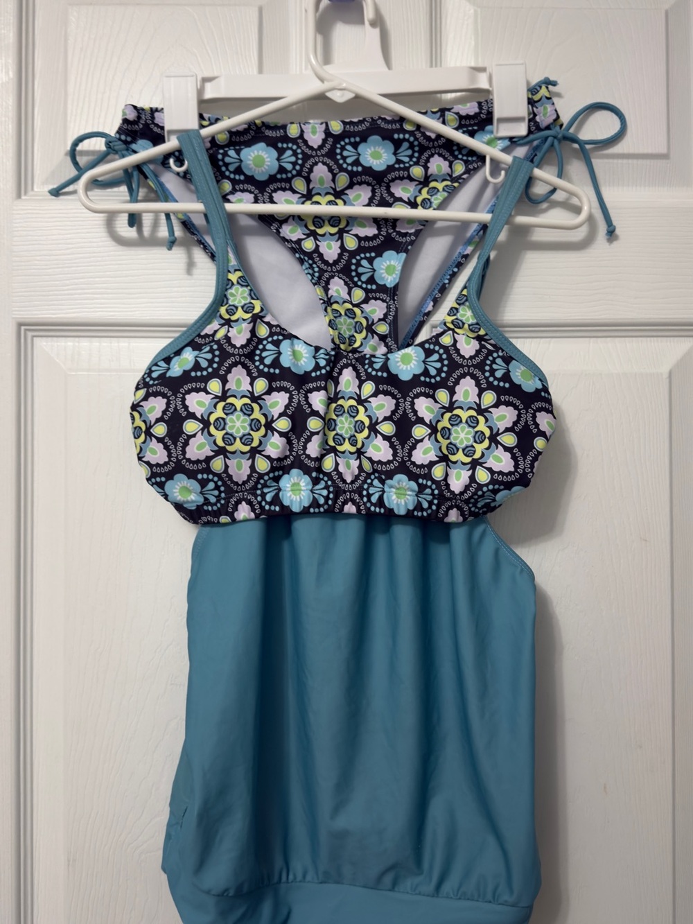 Women’s Floral Tankini Swim Top - Blue